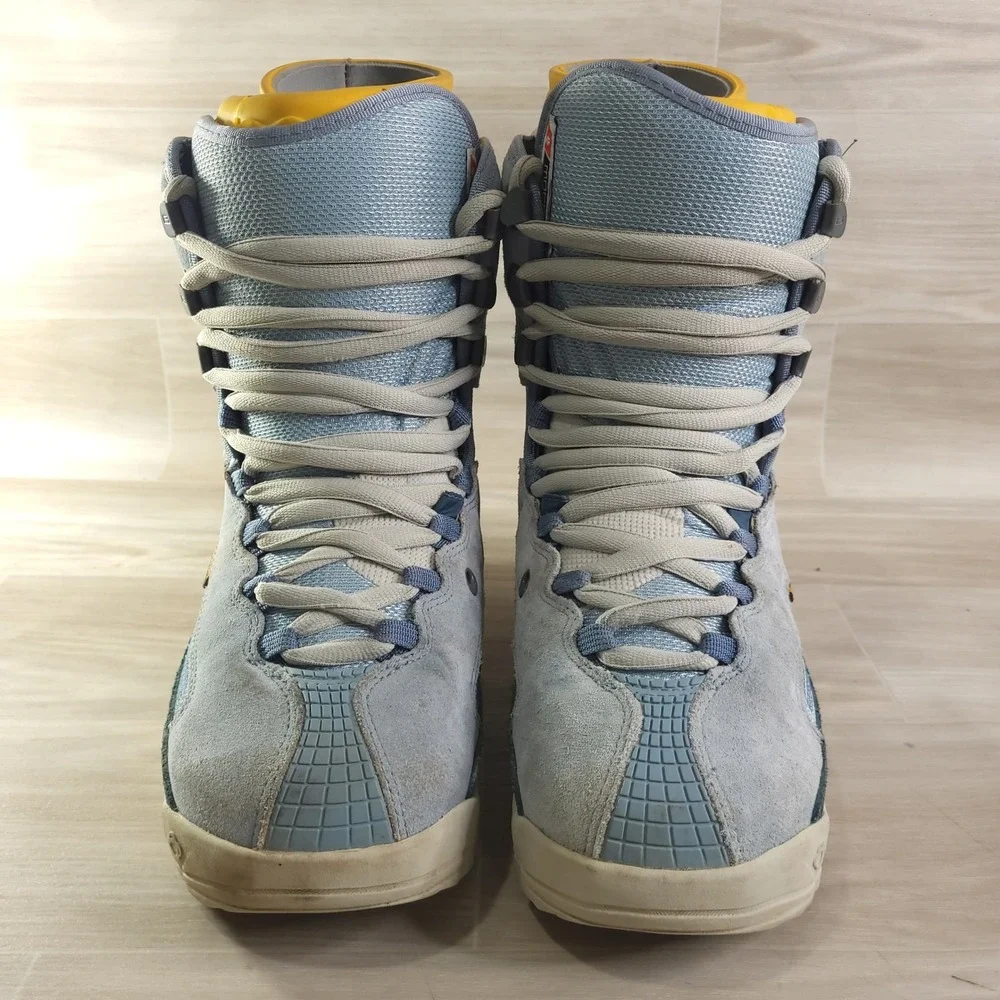 Burton Moto Snowboard Boots Womens 9 Blue Grey Suede Lace Up Winter Sport